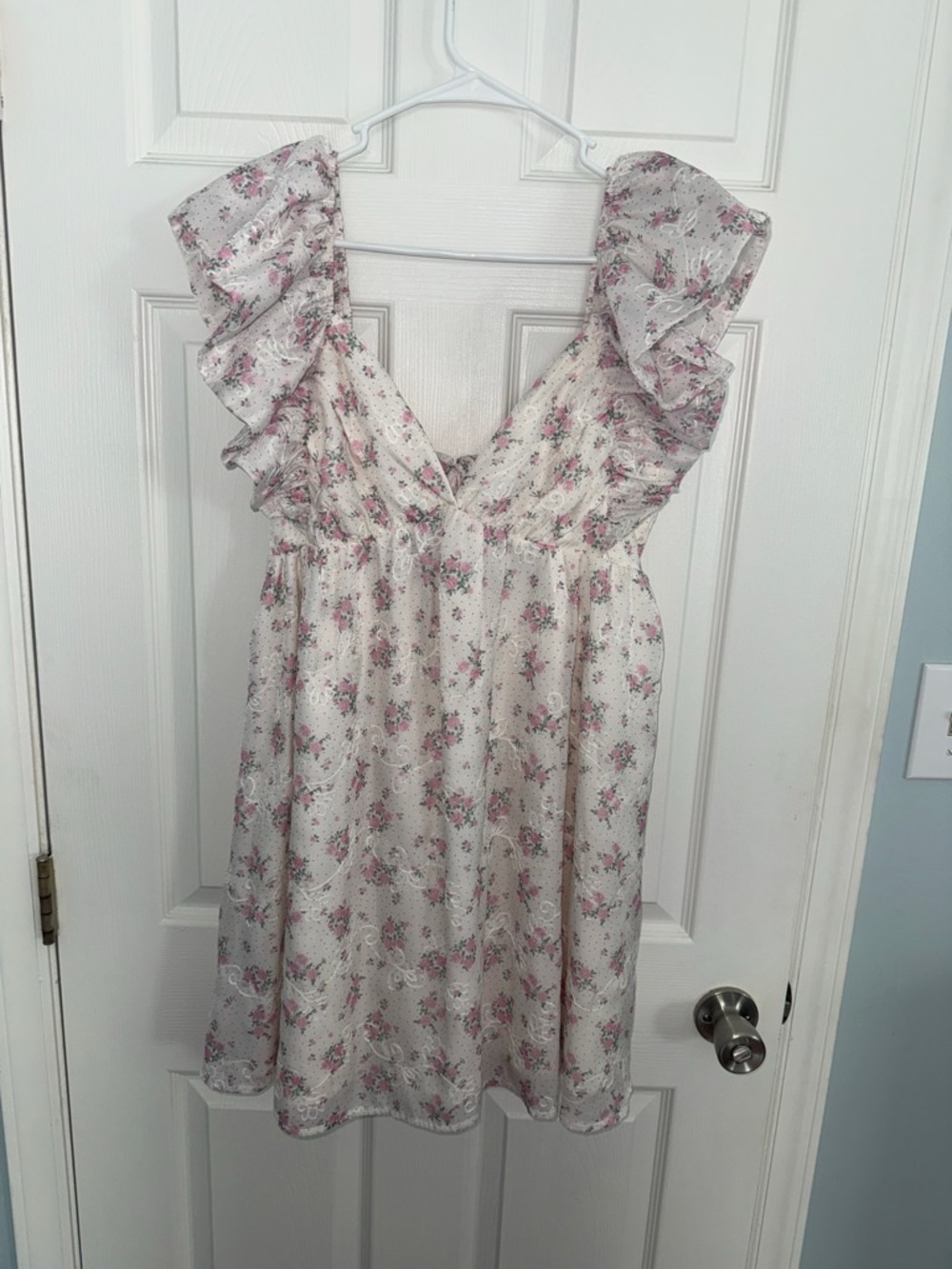 Floral Tie-back Sundress in Cream and Pink